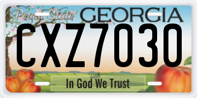 GA license plate CXZ7030