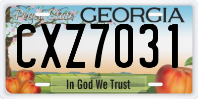 GA license plate CXZ7031
