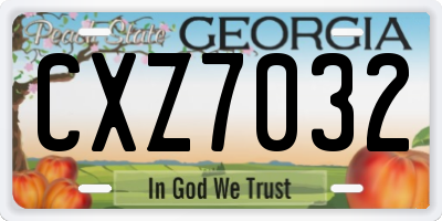 GA license plate CXZ7032