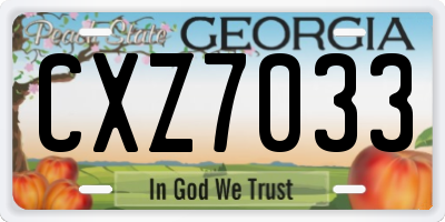 GA license plate CXZ7033
