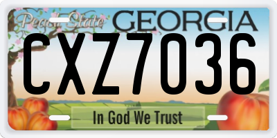 GA license plate CXZ7036
