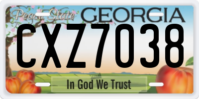 GA license plate CXZ7038