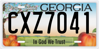 GA license plate CXZ7041