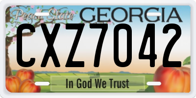 GA license plate CXZ7042