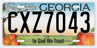GA license plate CXZ7043