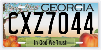 GA license plate CXZ7044