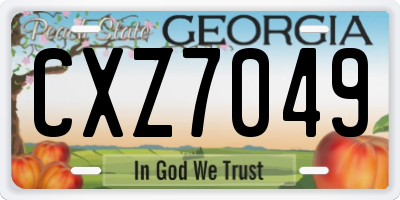 GA license plate CXZ7049