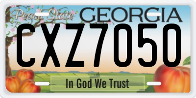 GA license plate CXZ7050
