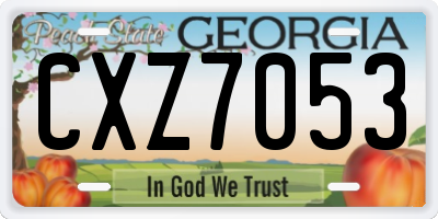 GA license plate CXZ7053