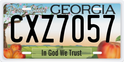 GA license plate CXZ7057