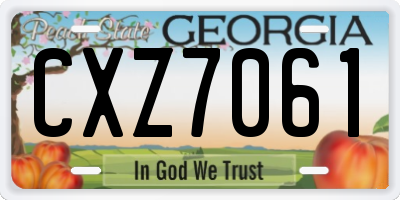 GA license plate CXZ7061