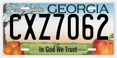 GA license plate CXZ7062