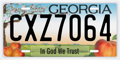 GA license plate CXZ7064
