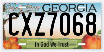 GA license plate CXZ7068