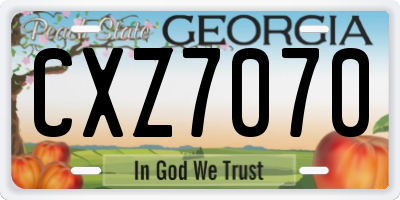 GA license plate CXZ7070
