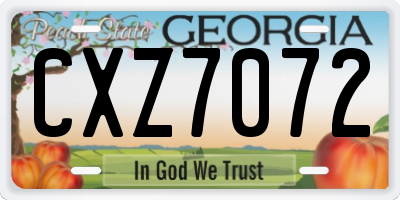 GA license plate CXZ7072