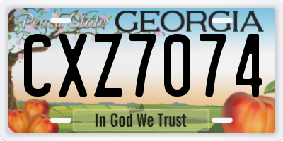 GA license plate CXZ7074
