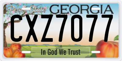 GA license plate CXZ7077