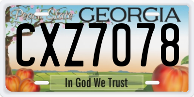 GA license plate CXZ7078