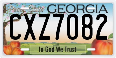 GA license plate CXZ7082