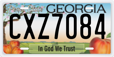 GA license plate CXZ7084