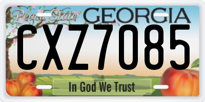GA license plate CXZ7085