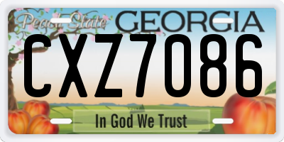 GA license plate CXZ7086