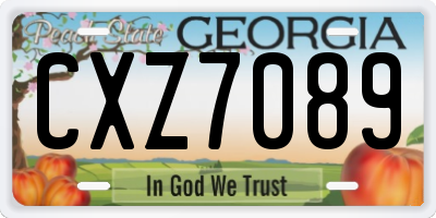 GA license plate CXZ7089