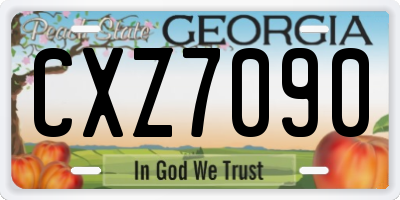 GA license plate CXZ7090