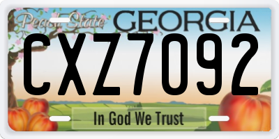 GA license plate CXZ7092