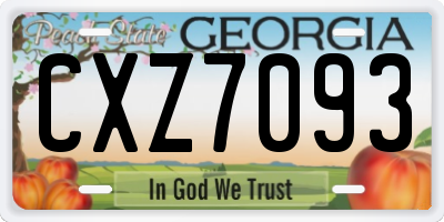 GA license plate CXZ7093