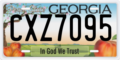GA license plate CXZ7095