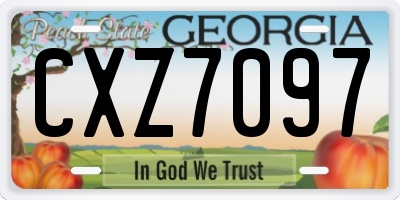 GA license plate CXZ7097