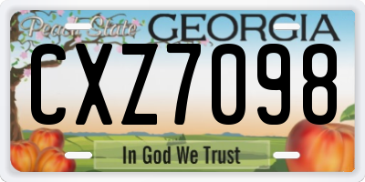 GA license plate CXZ7098