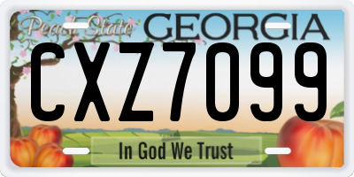 GA license plate CXZ7099