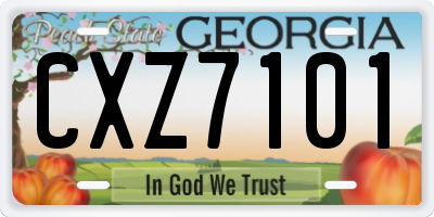 GA license plate CXZ7101