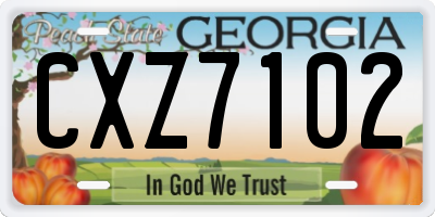 GA license plate CXZ7102