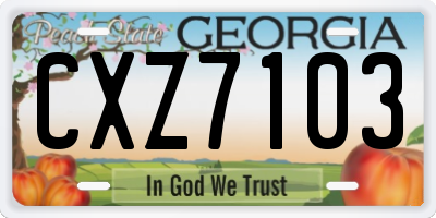 GA license plate CXZ7103