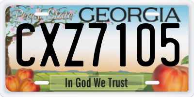 GA license plate CXZ7105