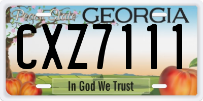 GA license plate CXZ7111