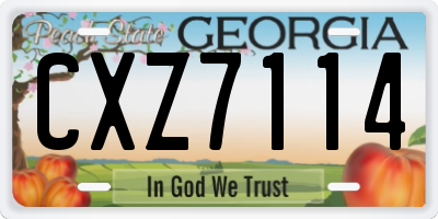 GA license plate CXZ7114