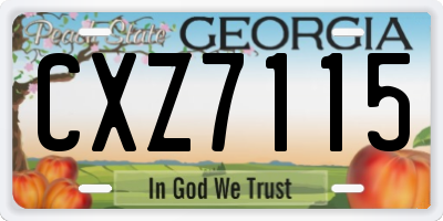 GA license plate CXZ7115