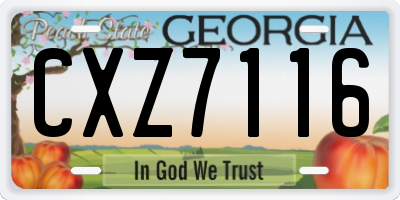 GA license plate CXZ7116