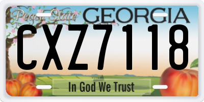 GA license plate CXZ7118