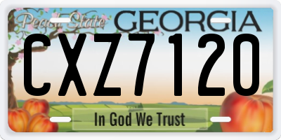 GA license plate CXZ7120
