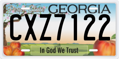 GA license plate CXZ7122