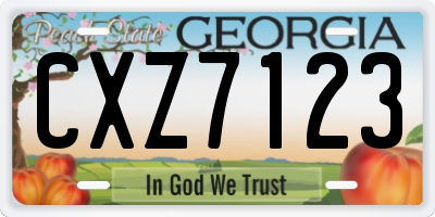 GA license plate CXZ7123