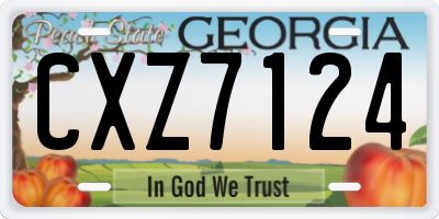GA license plate CXZ7124