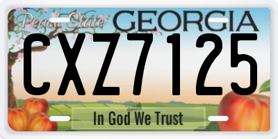 GA license plate CXZ7125