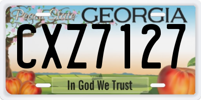 GA license plate CXZ7127